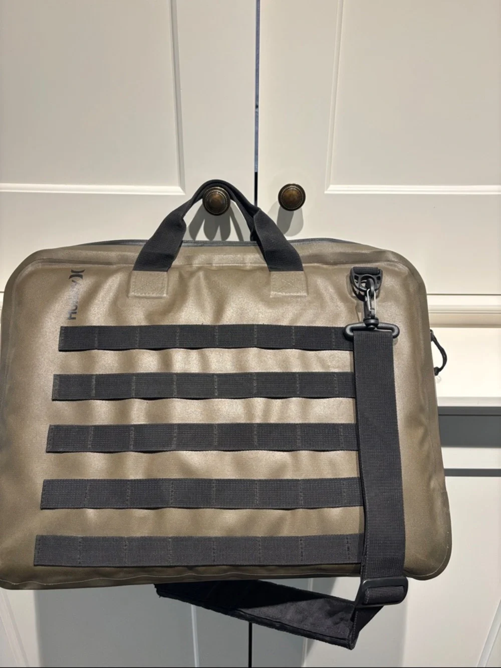 Hurley Men's Tactical Laptop Bag in Olive Green with Black Accents